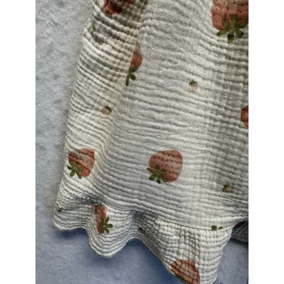 Gauzy Tank Top Ruffle Straps Babydoll Strawberries No Slip Straps ADORABLE - Picture 2 of 7